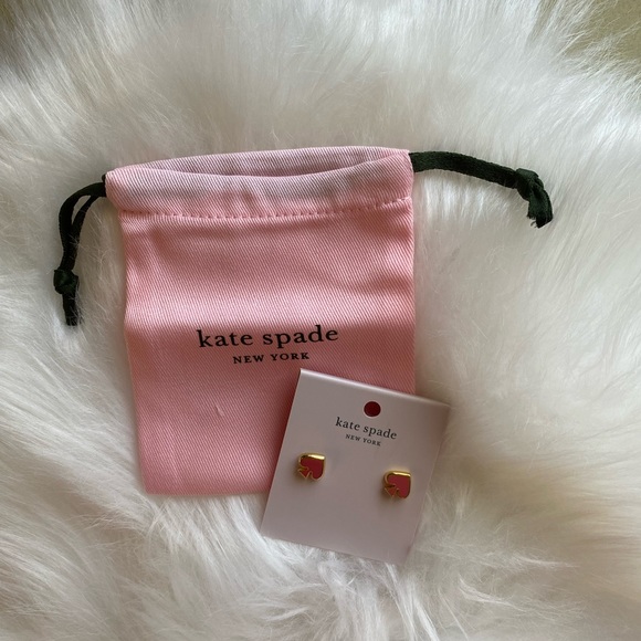 Nwt kate spade everyday enamel studs pink - Picture 2 of 3